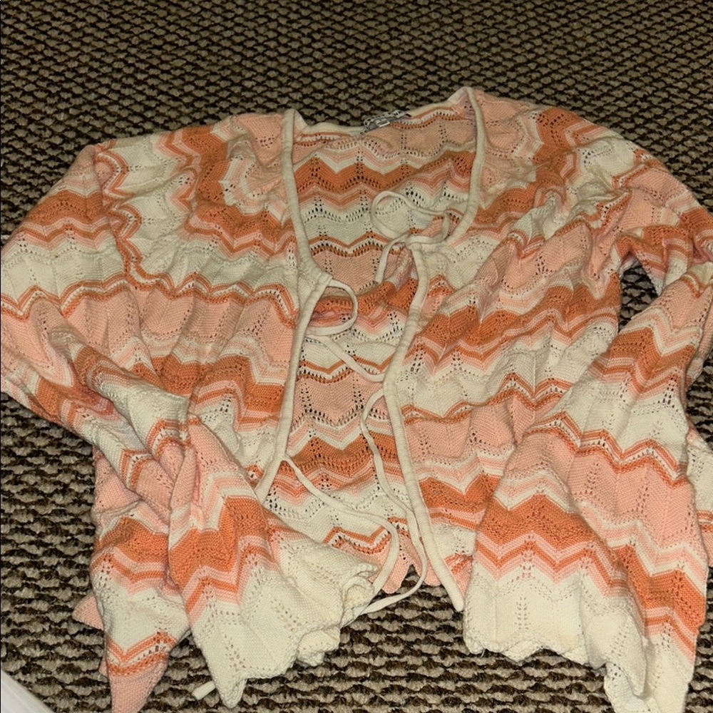 Women's Sweater - Cream and Orange